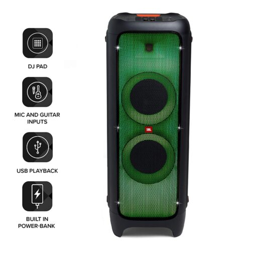 JBL Partybox 1000 Powerful Bluetooth Party Speaker with DJ Launchpad, Full Panel Light Effects & Air Gesture Wristband (1100Watt, Black) 3