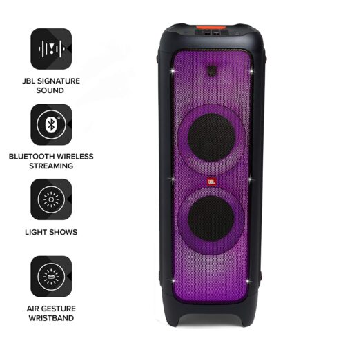 JBL Partybox 1000 Powerful Bluetooth Party Speaker with DJ Launchpad, Full Panel Light Effects & Air Gesture Wristband (1100Watt, Black) 2