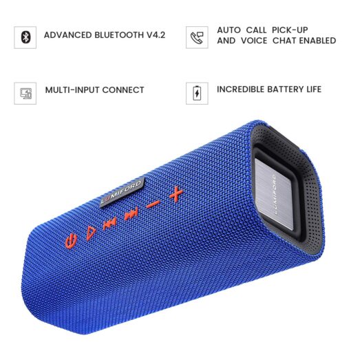 LUMIFORD Stereo Blue Log Wireless Bluetooth Speaker, Alexa 2