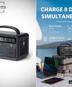 Anker Portable Power Station, PowerHouse II 400, 300W/388.8Wh, 110V AC Outlet/60W USB-C Power Delivery Solar Generator for Camping, Road Trips, Emergency Power, and More