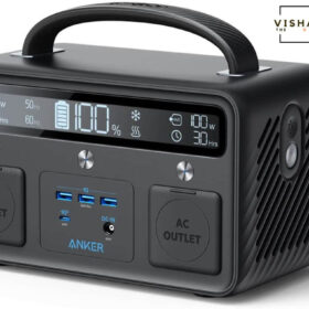 Anker Portable Power Station, PowerHouse II 400, 300W/388.8Wh, 110V AC Outlet/60W USB-C Power Delivery Solar Generator for Camping, Road Trips, Emergency Power, and More