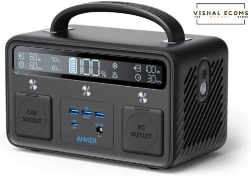 Anker Portable Power Station, PowerHouse II 400, 300W/388.8Wh, 110V AC Outlet/60W USB-C Power Delivery Solar Generator for Camping, Road Trips, Emergency Power, and More