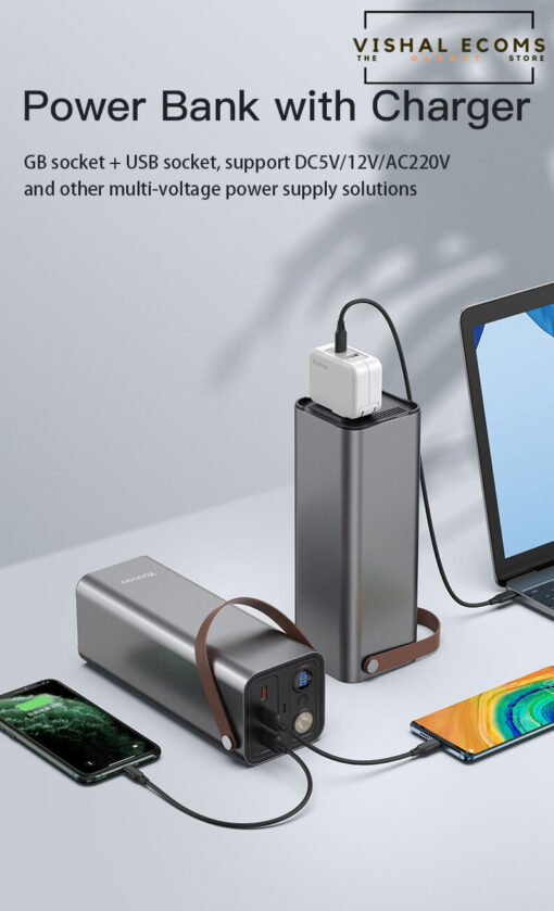 YOOBAO EN1 GENERATION 2 65W 46200MAH PD QUICK-CHARGING BIG CAPACITY INVERTER POWER STATION, POWERBANK, POWER BANK SUITABLE FOR OUTDOOR USAGE WITH LED LIGHTS