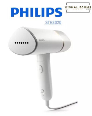 PHILIPS 3000 series Compact and foldable Handheld Steamer STH3020/16 White Garment Steamer Metal Plate