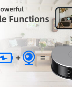 Spy Camera Hidden Camera Wireless Charger with Alarm Clock,1080P Mini Camera Security Camera Indoor Wireless, 20W Charger with Mini Security Camera, Night Vison Camera Wireless with Phone App