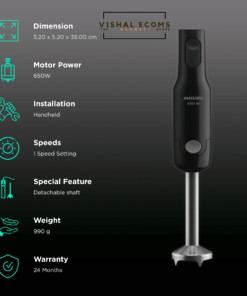 PHILIPS Hand Blender with Chopper Daily Collection 650 Watt HL1600/92