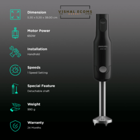 PHILIPS Hand Blender with Chopper Daily Collection 650 Watt HL1600/92