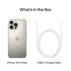 iPhone 16 Pro Max 256 GB 5G Mobile Phone with Camera Control 4K 120 fps Dolby Vision and a Huge Leap in Battery Life Works with AirPods Natural Titanium